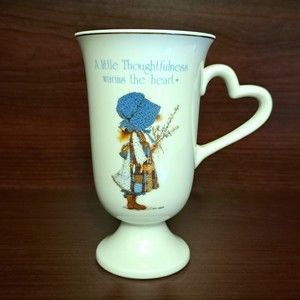 Vintage Holly Hobbie Blue Girl Coffee Tea Cup Mug Genuine Porcelain Japan